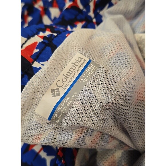 Columbia PFG Boys Youth XL 18/20 Red White Blue Shark Pttrn Swim Trunks NWT(184) - Picture 7 of 7